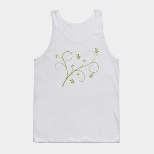 Green Leaf Design Tank Top